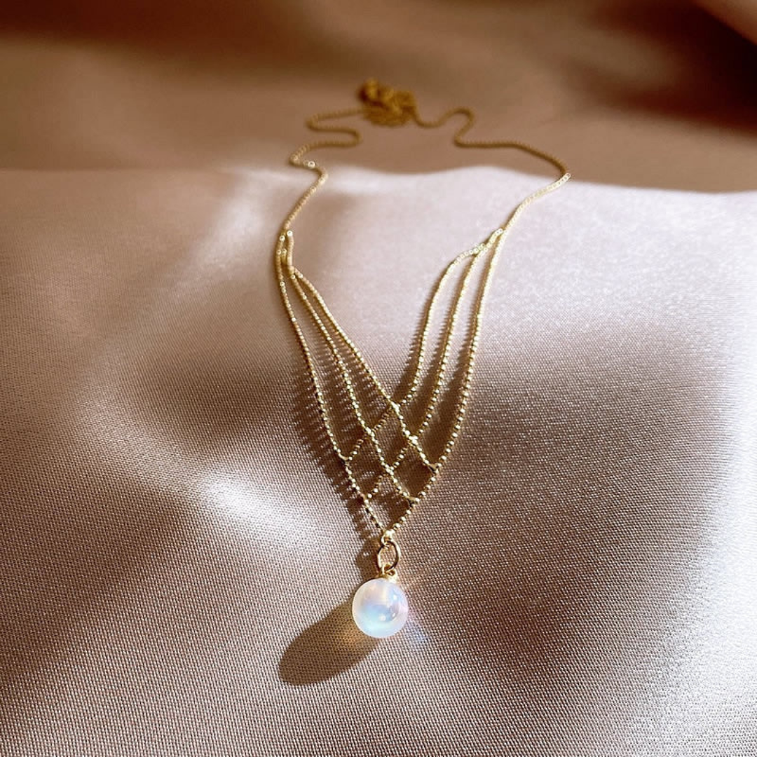 Woven Pearl Necklace - Mariela-The Livary