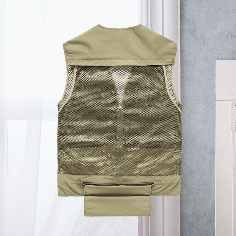 Light men's outdoor vest – Viktor-Khaki-S-The Livary