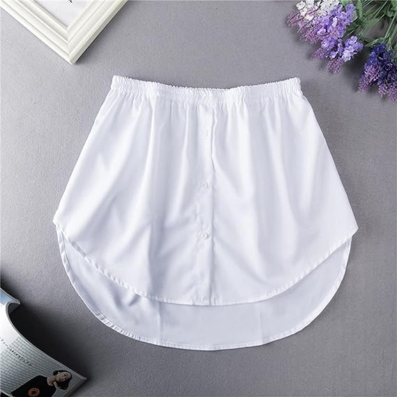 Ladies' Shirt Extender with Elastic Waistband – Noelle-White-S-The Livary