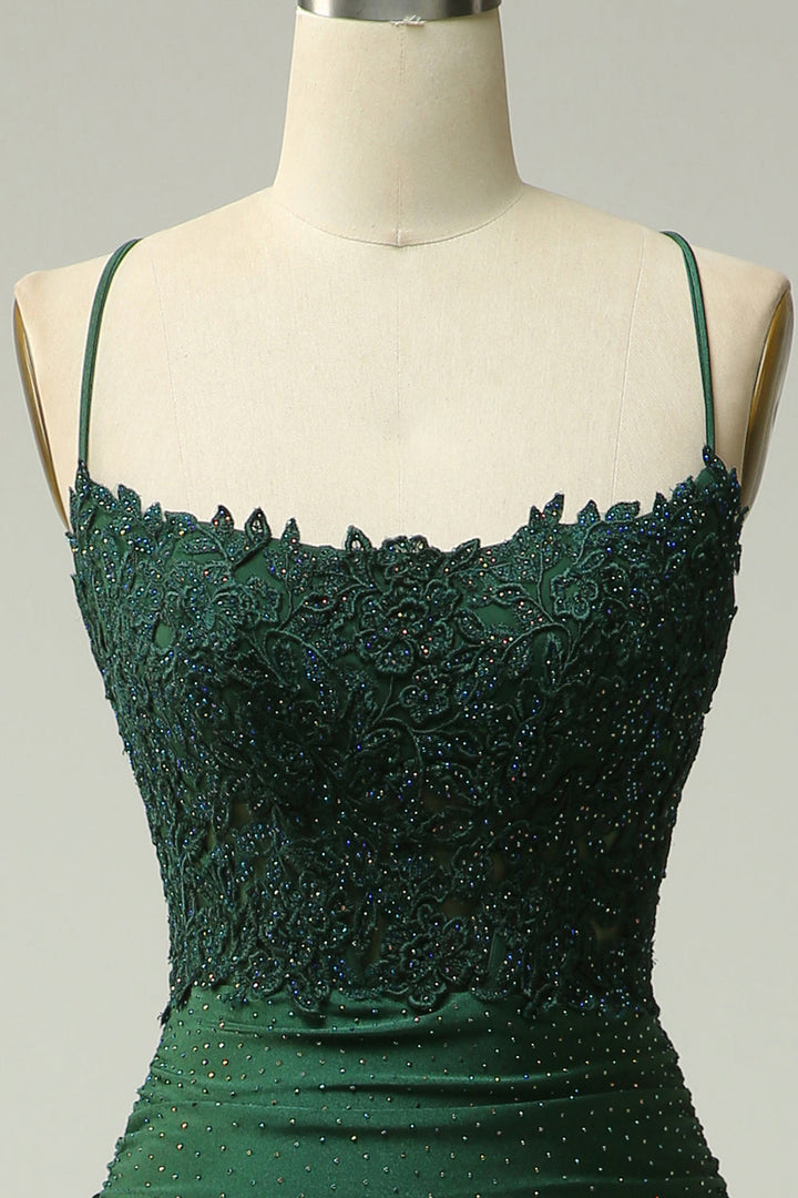 Stylish Mermaid Halter Neck Ball Gown - Lara-Dark green-EU32-The Livary