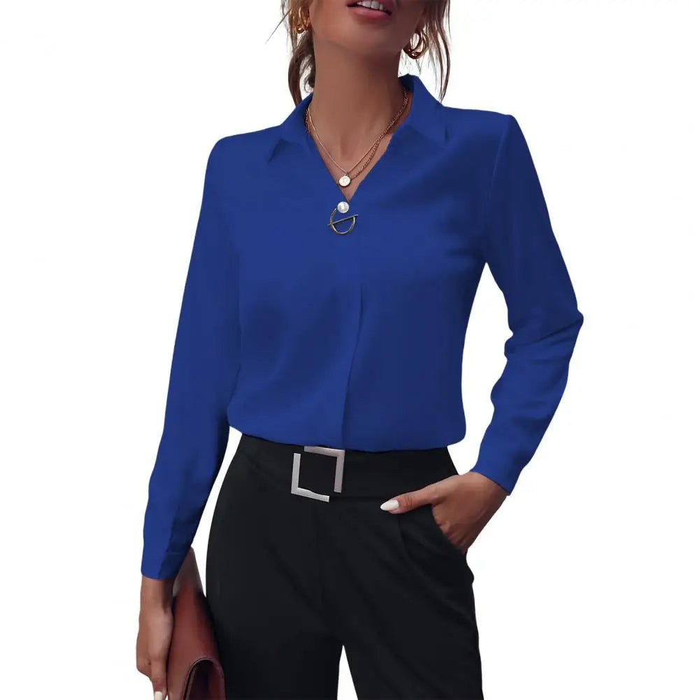 Elegant chiffon blouse for women - Amélie-Dark blue-S-The Livary