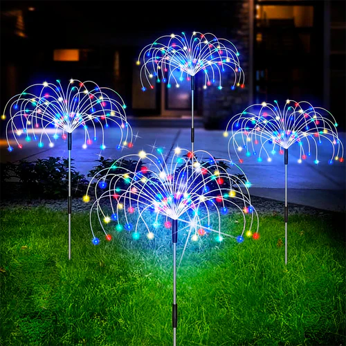 Waterproof Solar Garden Light with Firework Effect – SparkGlow-Multicoloured-The Livary