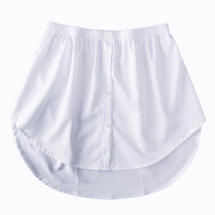 Ladies' Shirt Extender with Elastic Waistband – Noelle-White-S-The Livary