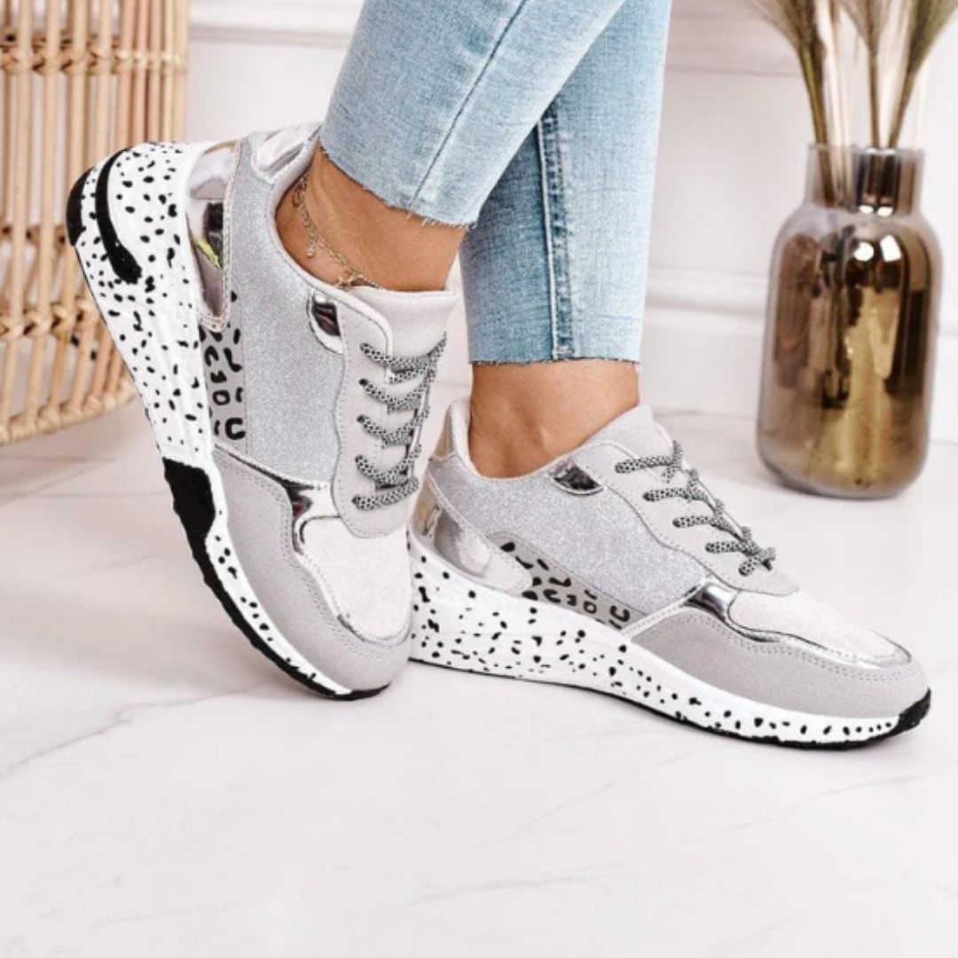Modern Sneakers with Ergonomic Footbed - Luna-Silver-4.5-The Livary