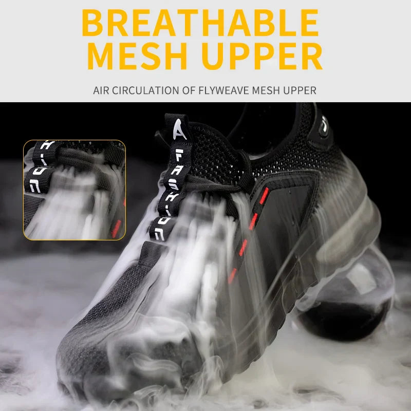 Ultralight Safety Shoes with Steel Toe - SteelFlex One-Black-4-The Livary
