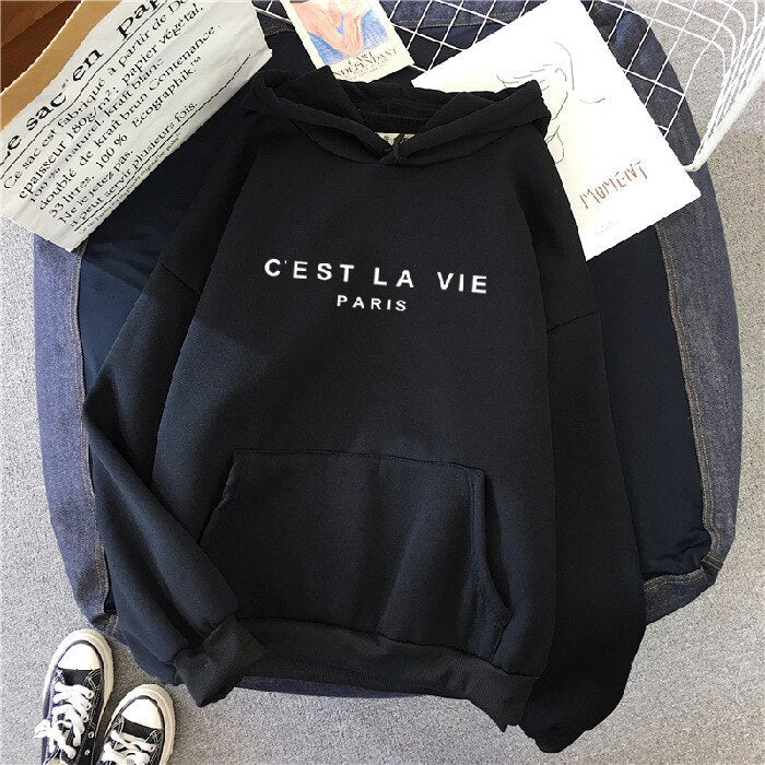Comfortable Ladies Hoodie - Soleil-Black-S-The Livary