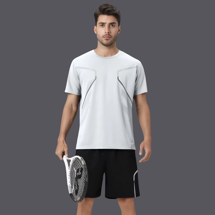 Sports outfit for men – T-shirt and shorts for training & leisure-Black-M-The Livary