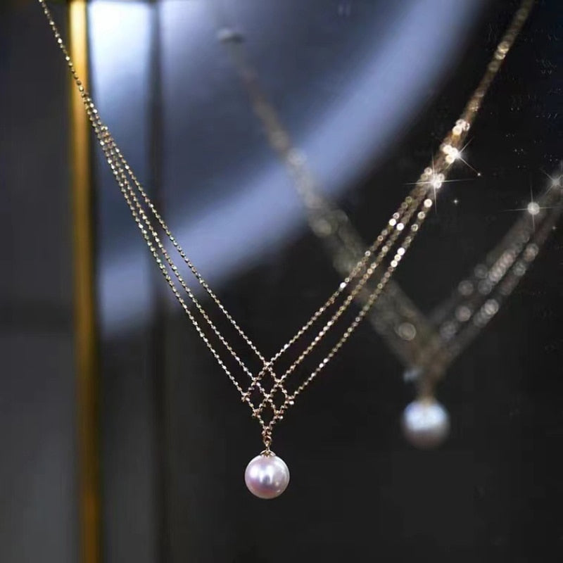 Woven Pearl Necklace - Mariela-The Livary