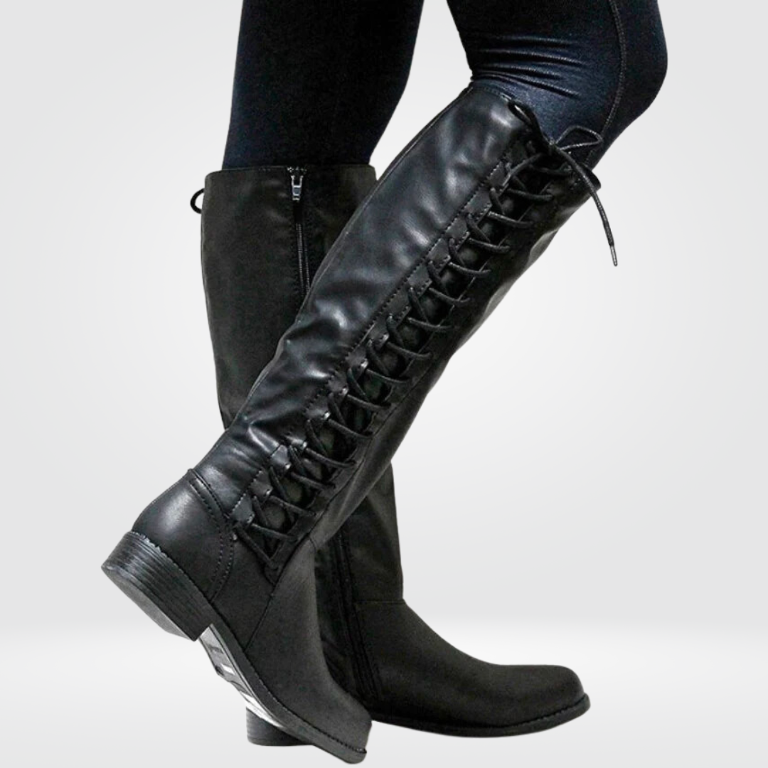 Comfortable High Women's Boots - Elena-2.5-Black-The Livary
