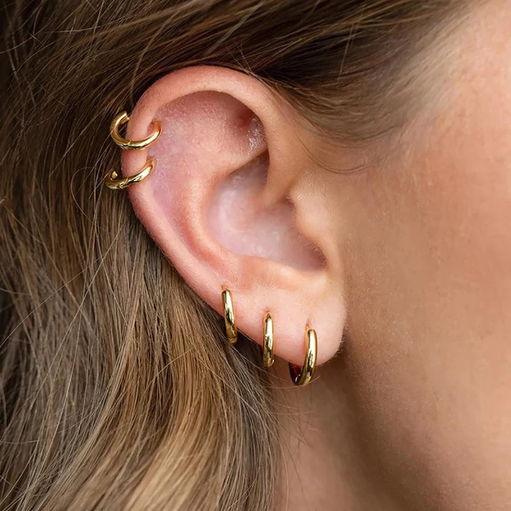 Refined Hoop Earrings - Sophia-Gold-0.31 in-The Livary