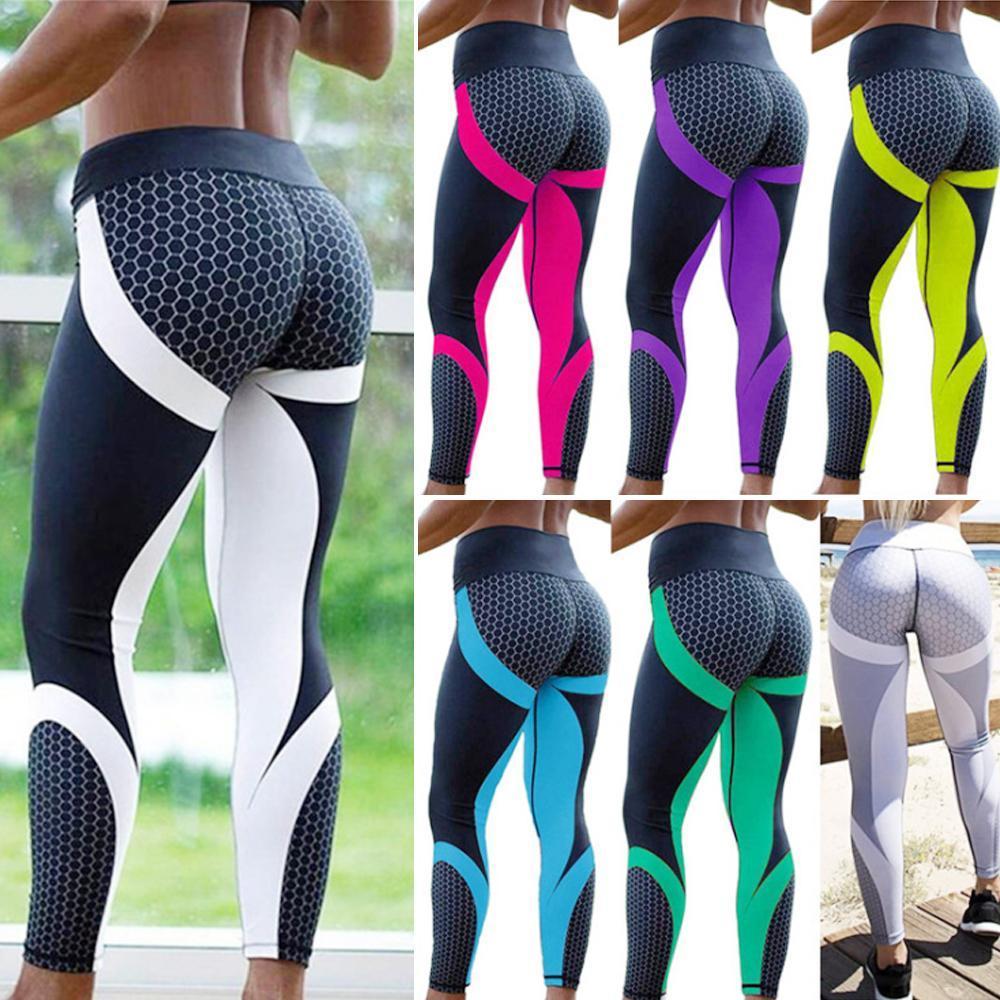 High Waisted Women's Yoga Leggings with Geometric Pattern - Aurora-Black-S-The Livary