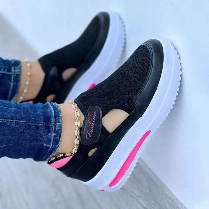 Ladies Breathable Mesh Sneakers – Liana-Black-2.5-The Livary