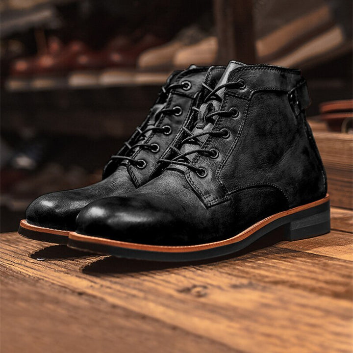 Orthopaedic Leather Men's Boots - Atlas-Black-5-The Livary