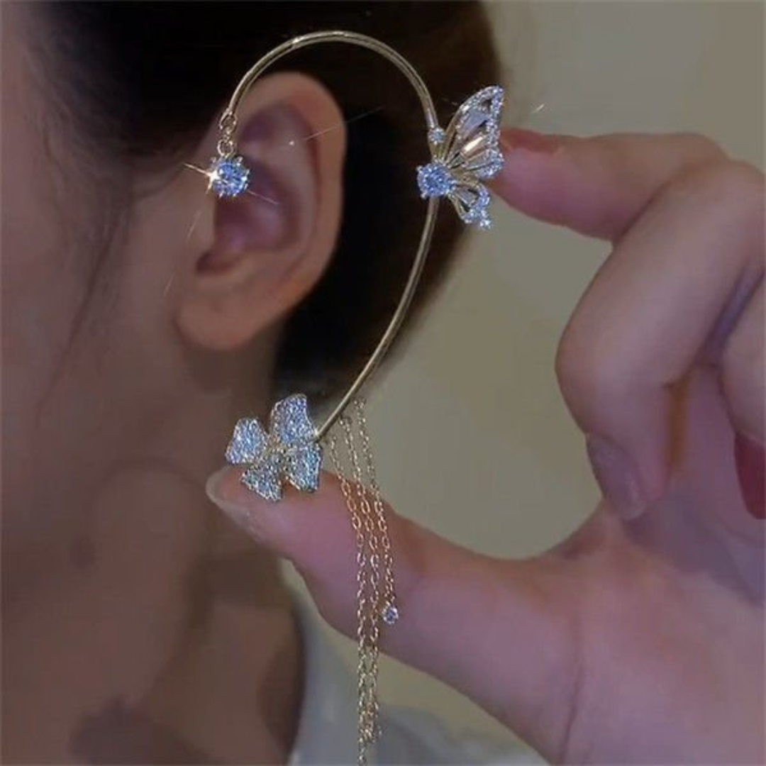 Unique Butterfly Earrings - Aurelia-Silver-Only links-The Livary