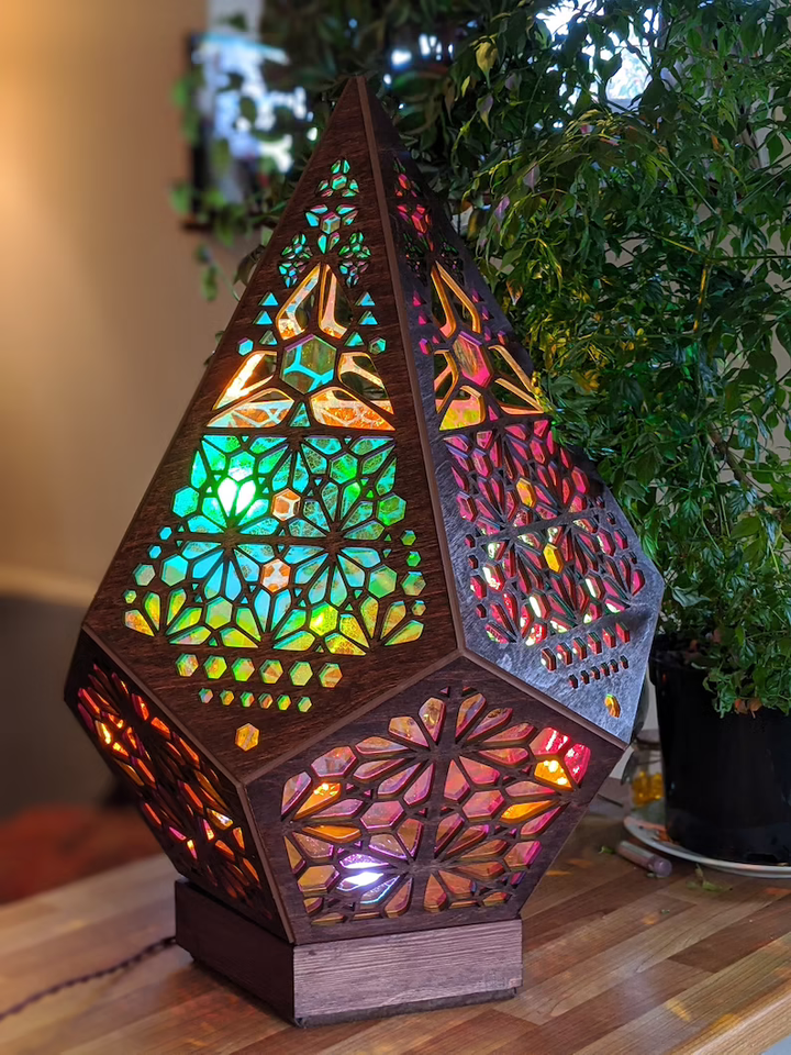 Stained Glass Style LED Table Lamp - LumiAura-The Livary