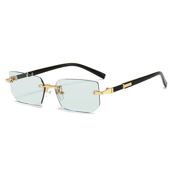 Stylish rectangular sunglasses without a frame for women - KlaraView-Green-The Livary