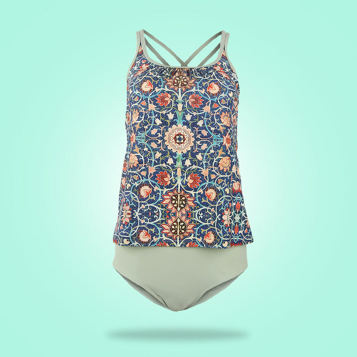 Stylish Sleeveless Bikini with Attractive Pattern - SummerGlow-S (36/38)-The Livary