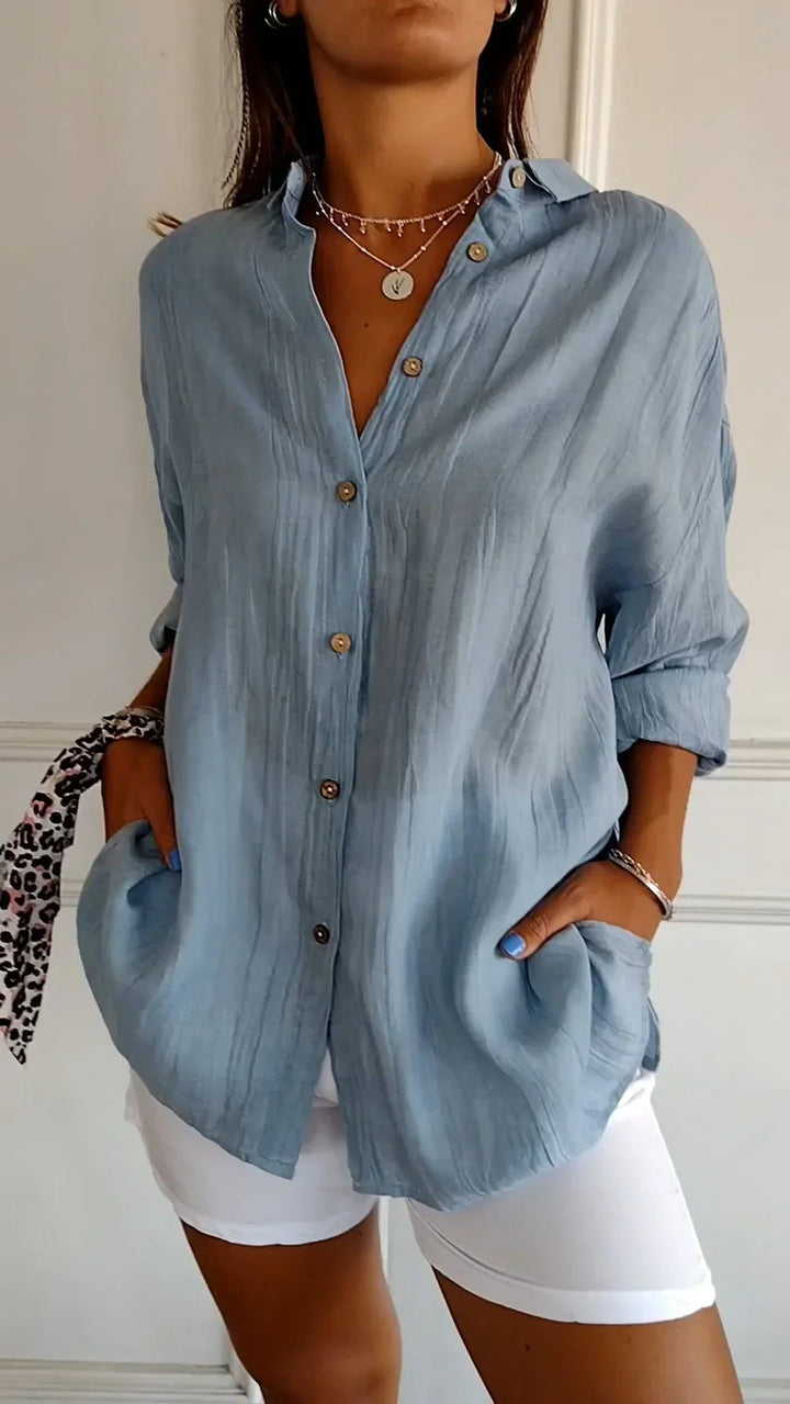 Lightweight Ladies Blouse - Elodie-Blue-S-The Livary