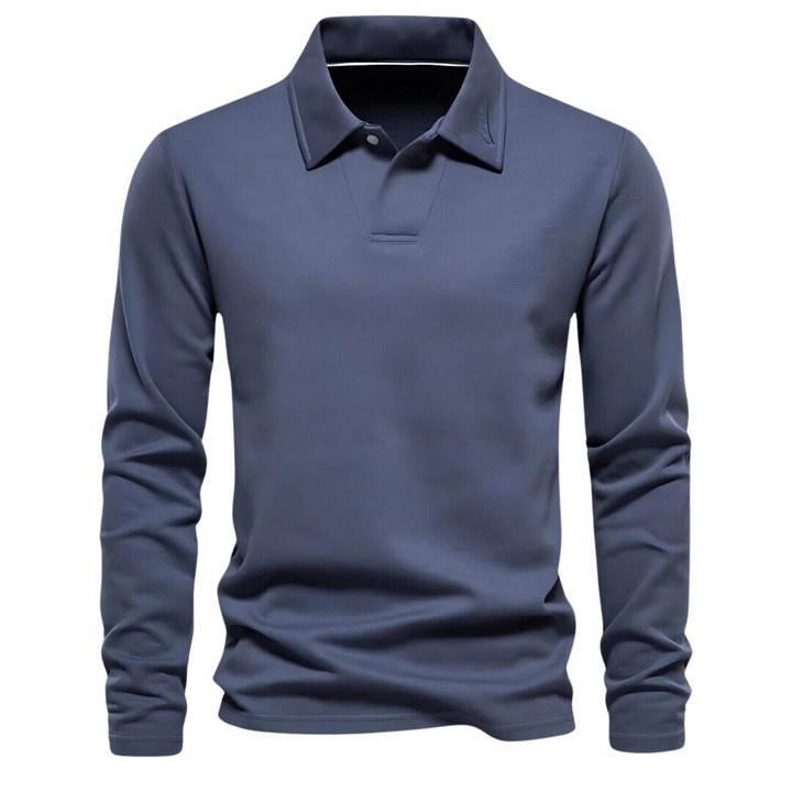 Men's Polo Long Sleeves - Vince-Blue-S-The Livary