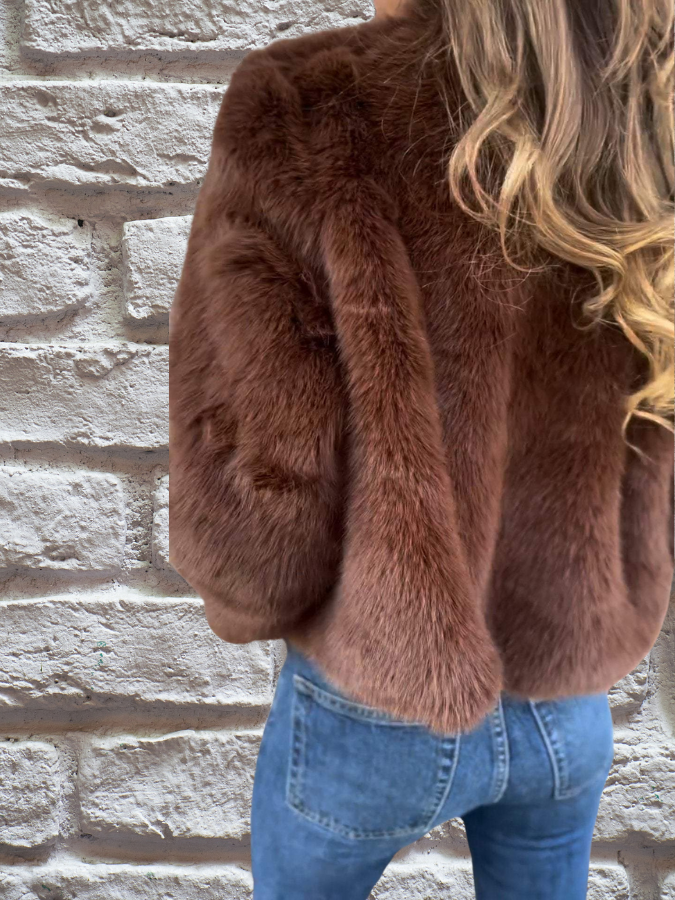 Luxury Soft Ladies Coat - Aurora-Brown-S-The Livary