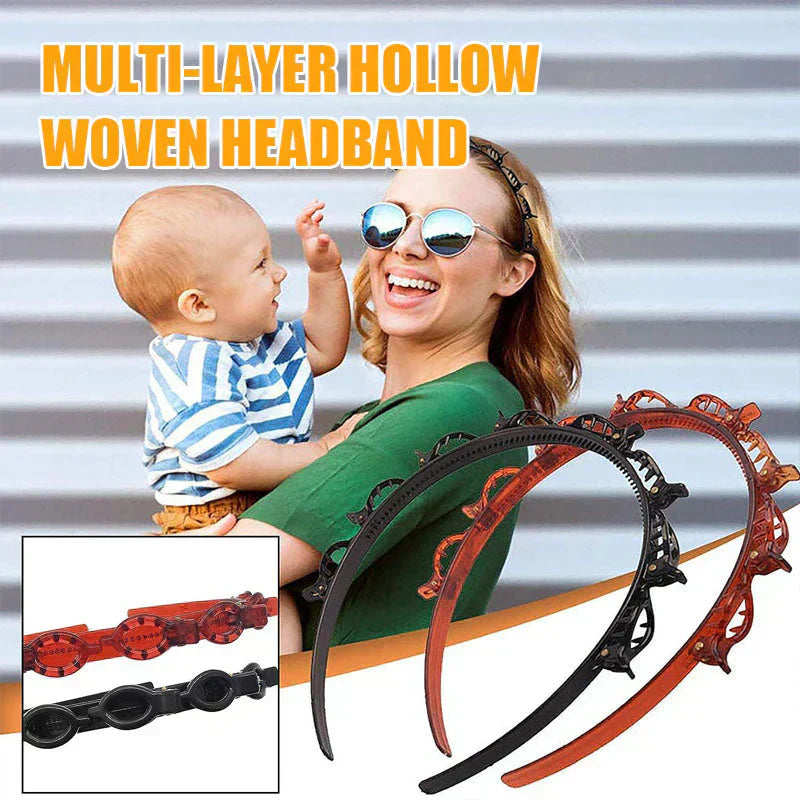 Braided Hairband with Grip – Bibi-Black-The Livary