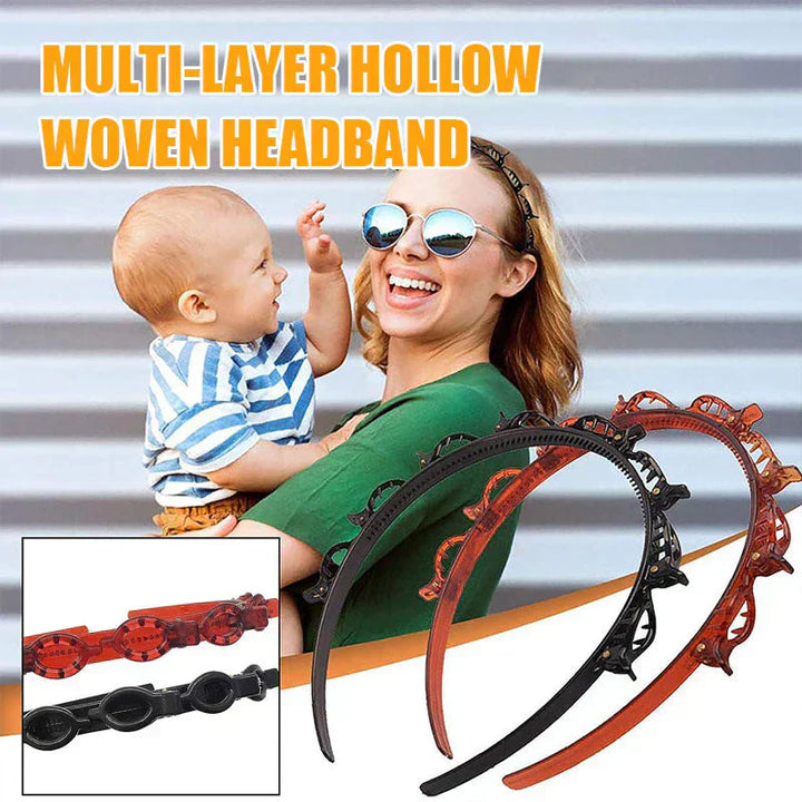 Braided Hairband with Grip – Bibi-Black-The Livary