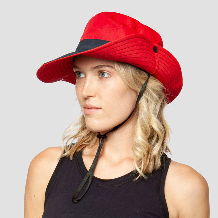 Breathable UV Protection Women's Sun Hat Foldable with Ponytail Opening – Liane (Buy 1, Get 1 FREE)-Red-The Livary