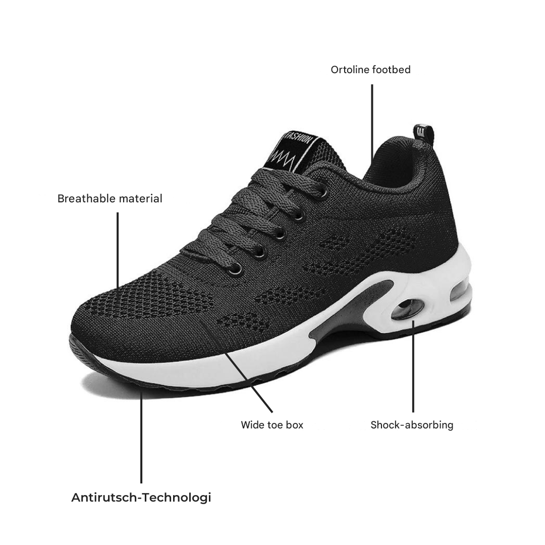 Comfortable & Breathable Orthopedic Women's Sneakers – Marlene-Black-3-The Livary