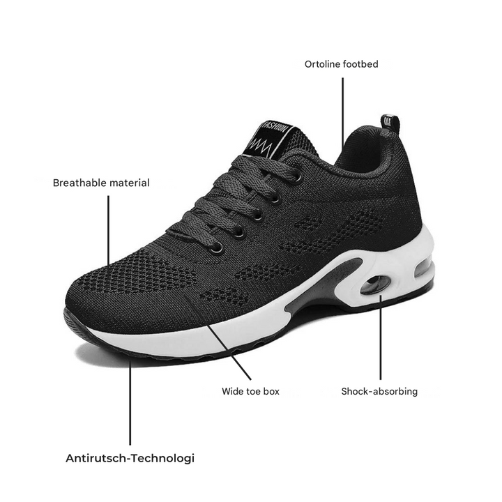 Comfortable & Breathable Orthopedic Women's Sneakers – Marlene-Black-3-The Livary