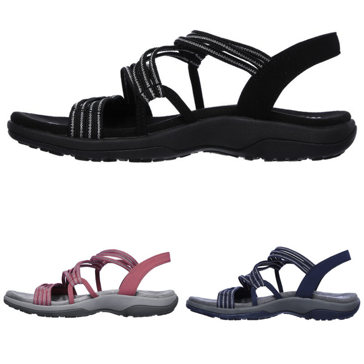Orthopaedic ladies' sandals with adjustable straps – Elvira-Black-3-The Livary