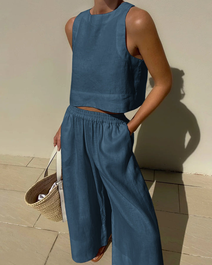 Two-piece women's outfit with skirt & top – Stylish & versatile – Narela-Blue-S-The Livary