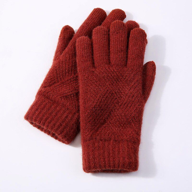 Comfy Knitted Women's Gloves - Isabelle-Bordeaux-The Livary