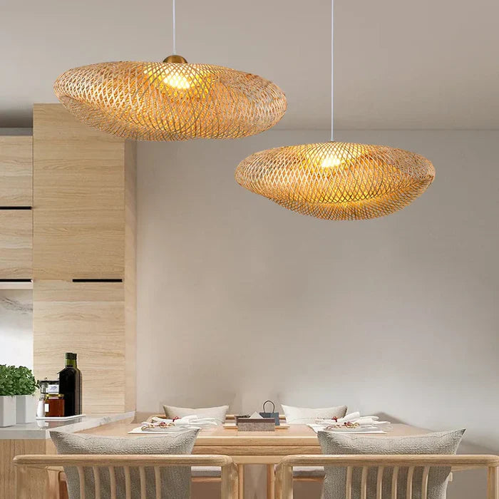 Handmade Rattan Pendant Lamp - RayaLicht-A- 40 cm-The Livary