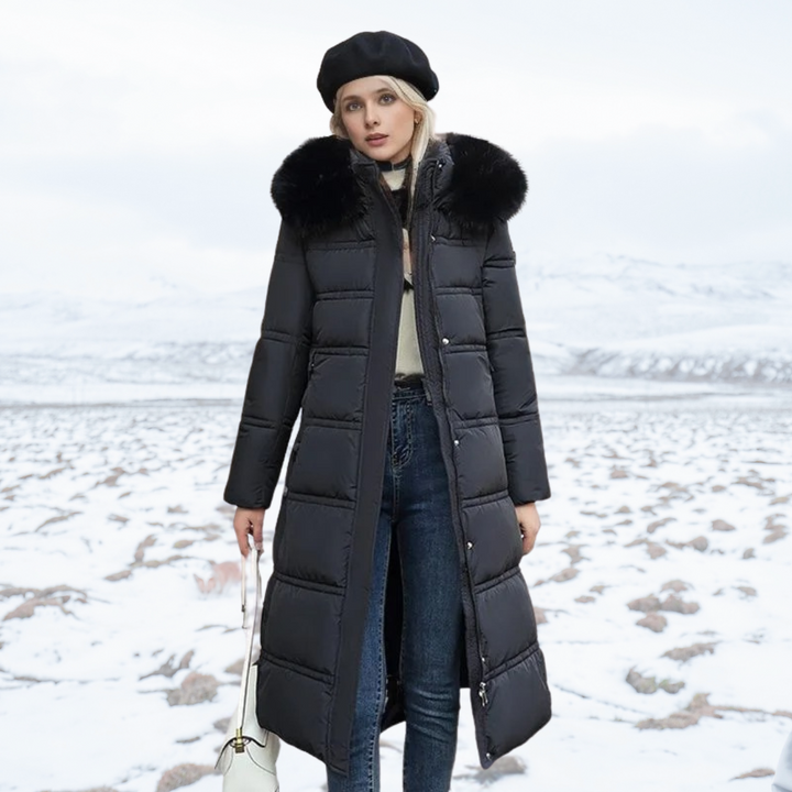 Luxury Faux Fur Winter Coat for Women - Amara-Black-S-The Livary