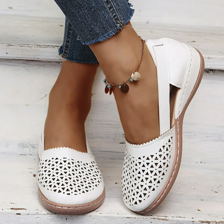 Comfortable Summer Shoes for Women - Melina-White-2.5-The Livary