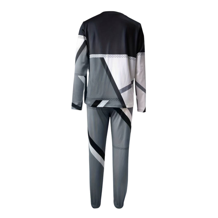 2-piece Set with O-neck and Long Pants - Sophie-Grey-S-The Livary