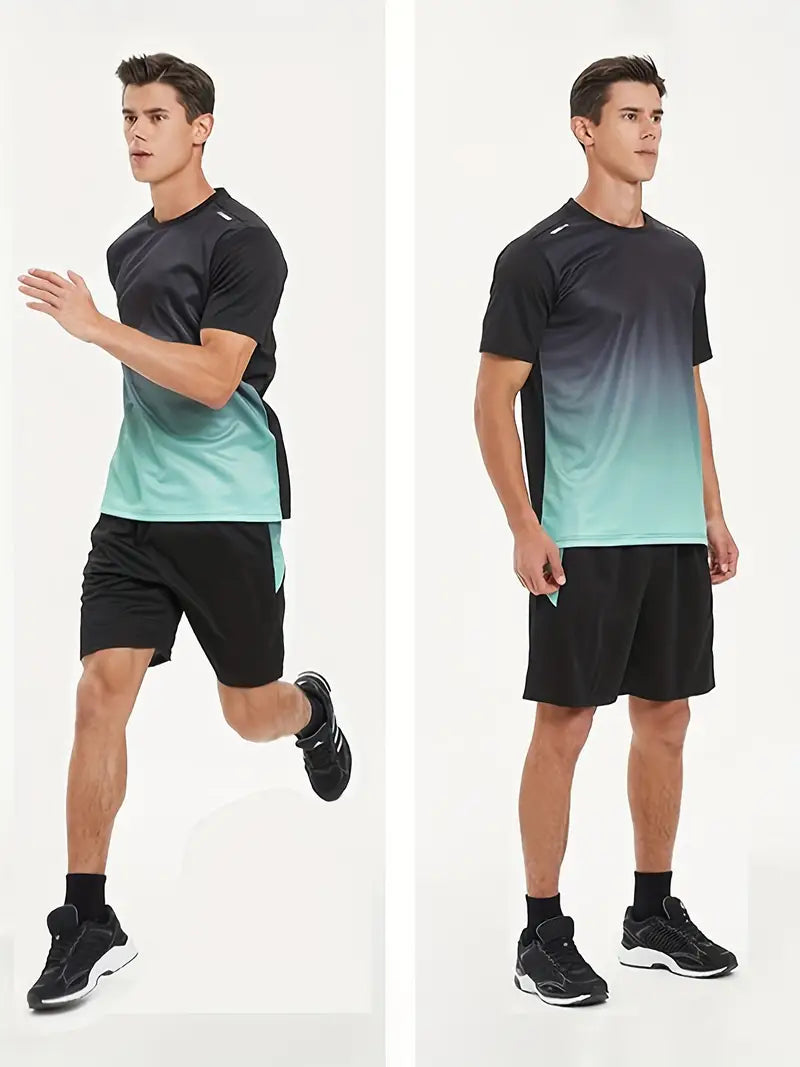 Two-piece breathable men's sports set – Jarek (Buy 1, Get 1 Free)-Black-Green-S-The Livary