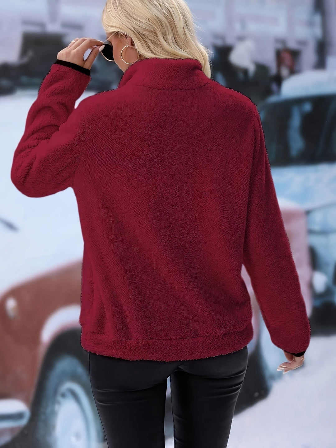 Colourful Sweatshirt with Half Zip - Vera-White-S-The Livary