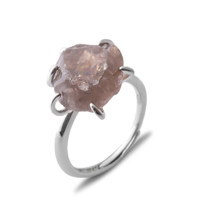 Six Claw Natural Crystal Adjustable Ring - Liora-Smoky quartz-Gold-The Livary