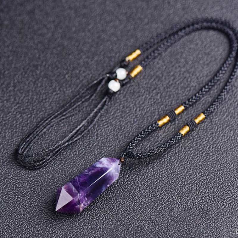 Natural Crystal Amethyst Healing Necklace - Lyra-Amethyst-The Livary