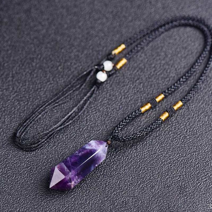 Natural Crystal Amethyst Healing Necklace - Lyra-Amethyst-The Livary