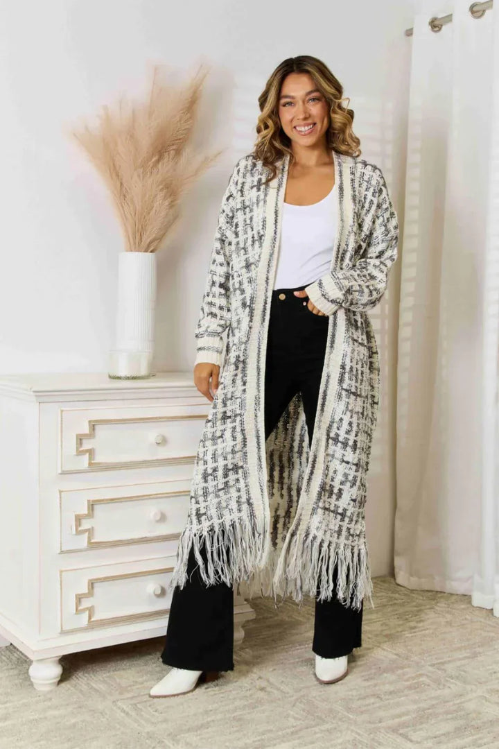 Stylish Coloured Cardigan for Women - Aurora-Black/White-S-The Livary