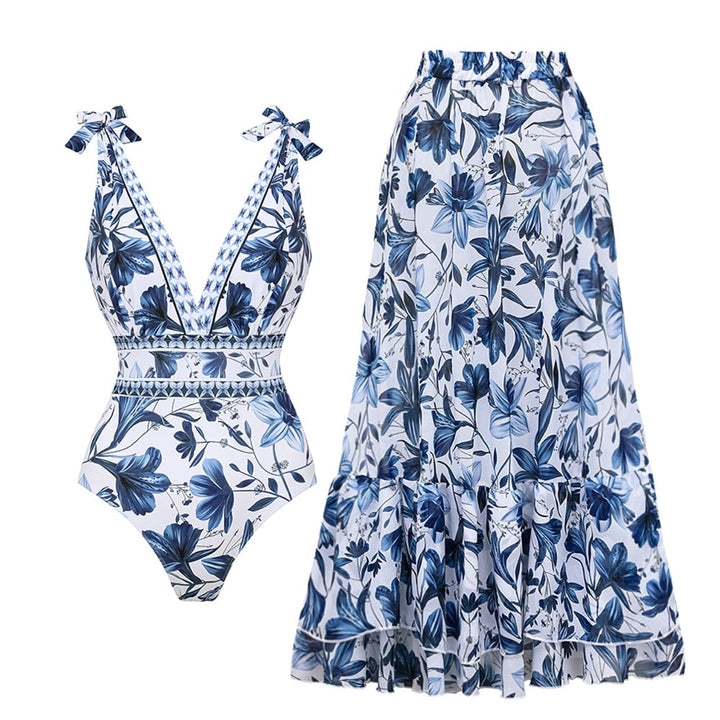 Stylish swimsuit set with skirt – Nele-Swimwear-S-The Livary