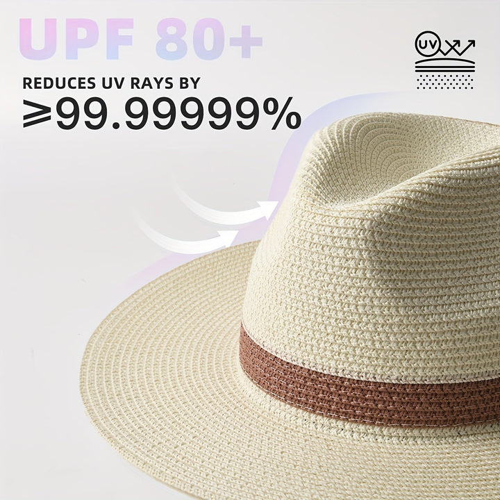 Trendy sun hat with a wide brim for ladies and gentlemen – SunShield Panama-Khaki-M/L-The Livary