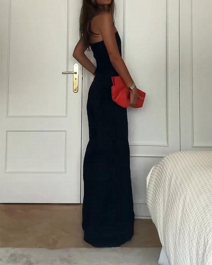 Strapless & Stylish Women's Jumpsuit for Every Occasion – Elina-Brown-XS-The Livary
