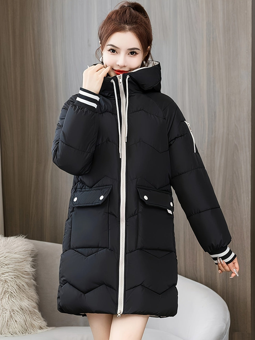 Stylish Ladies Winter Coat - Sophie-Black-S-The Livary