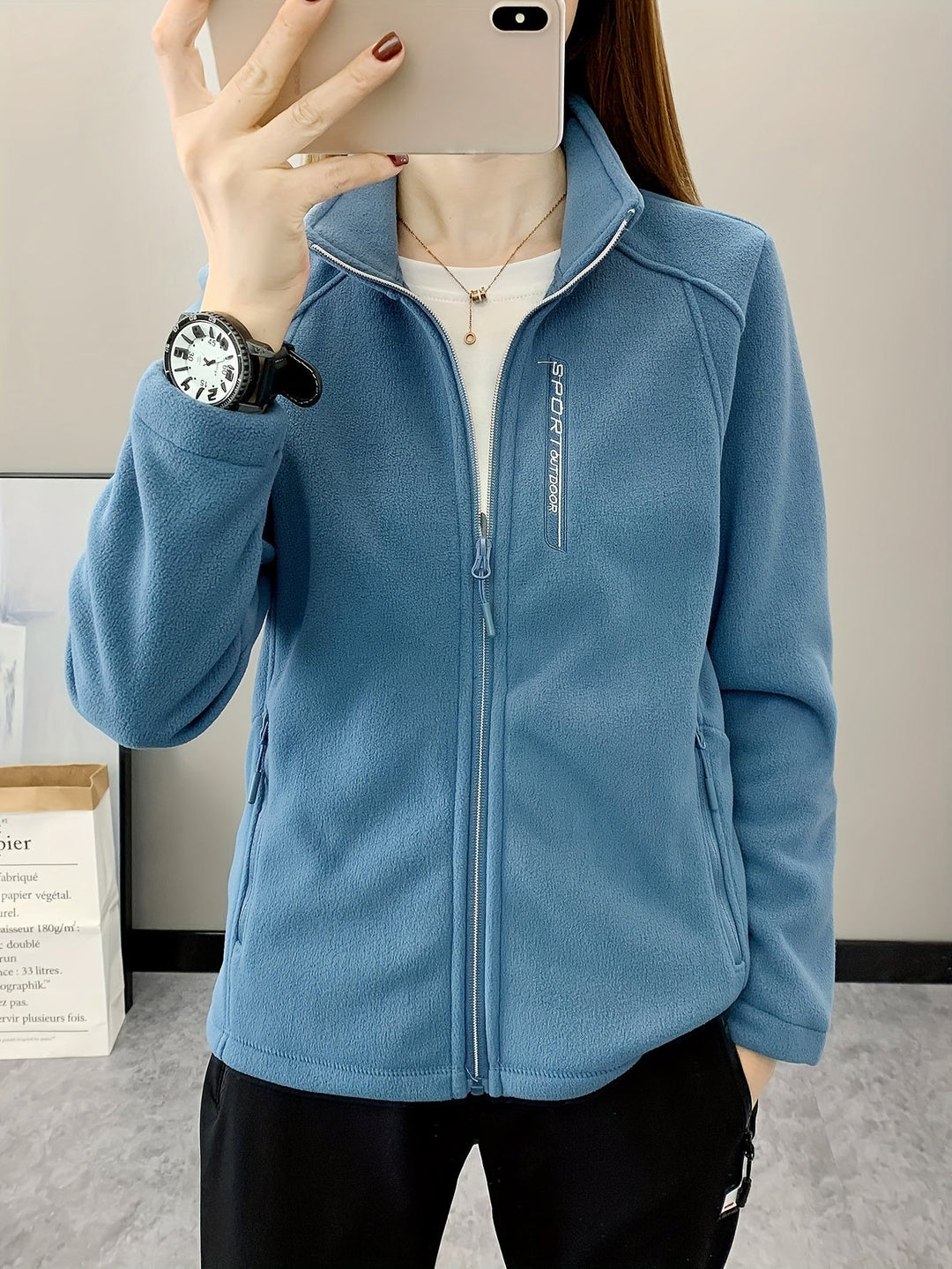 Breathable Fleece Jacket - Aurora-Blue-XS-The Livary