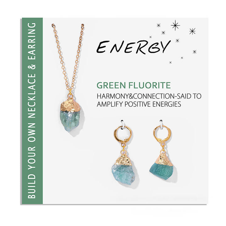 Crystal Jewelry Set Necklace and Earrings - Elara-Clear crystal-The Livary