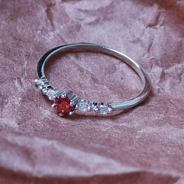 18K Gold Garnet Stone Ring - Elara-2.01 in-The Livary