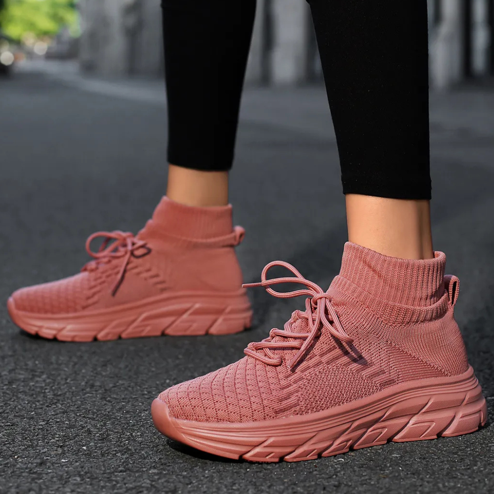 Trendy Ladies Sneakers - Elara-Dark red-2.5-The Livary